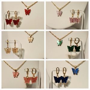6 set Charming Butterfly Necklace/Earrings for Girls